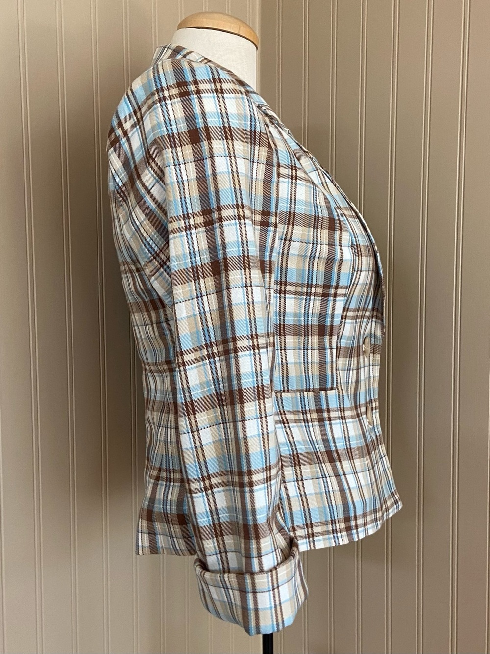 Y2K Suzy Shier Super Cute Plaid Cropped Blazer Women’s Size Medium - Picture 4 of 8